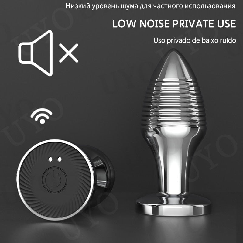 Metal Wireless Remote Vibrating Butt Plug - SpikedChastity