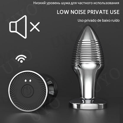 Metal Wireless Remote Vibrating Butt Plug - SpikedChastity