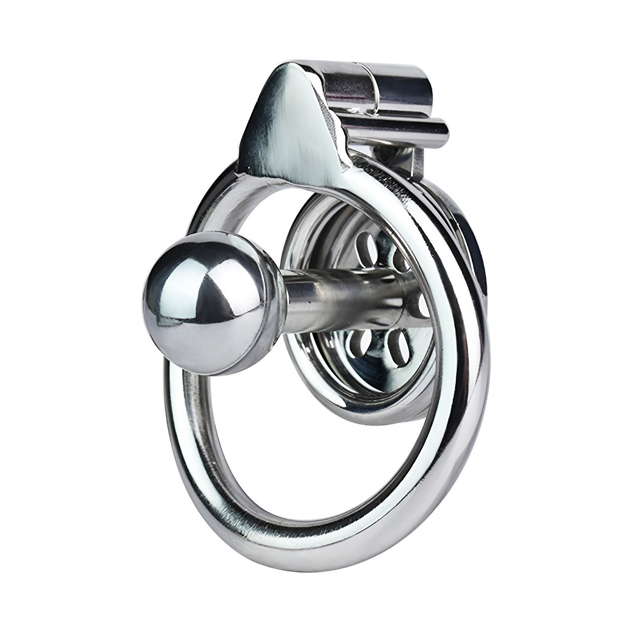 Flat Inverted Chastity Cage with Metal Ball Cylinder Negative Cock Cage For Men