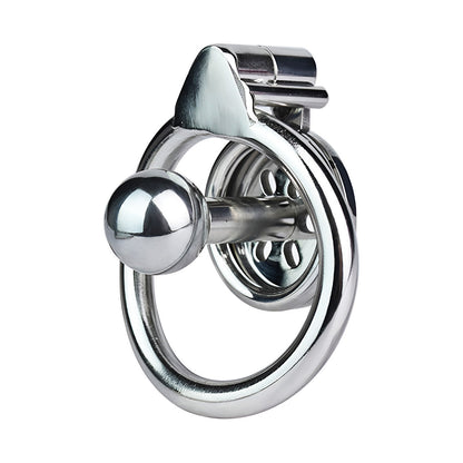 Flat Inverted Chastity Cage with Metal Ball Cylinder Negative Cock Cage For Men