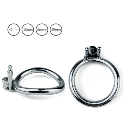 Flat Inverted Chastity Cage with Metal Ball Cylinder Negative Cock Cage For Men