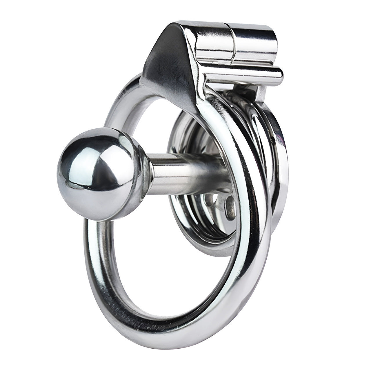 Flat Inverted Chastity Cage with Metal Ball Cylinder Negative Cock Cage For Men