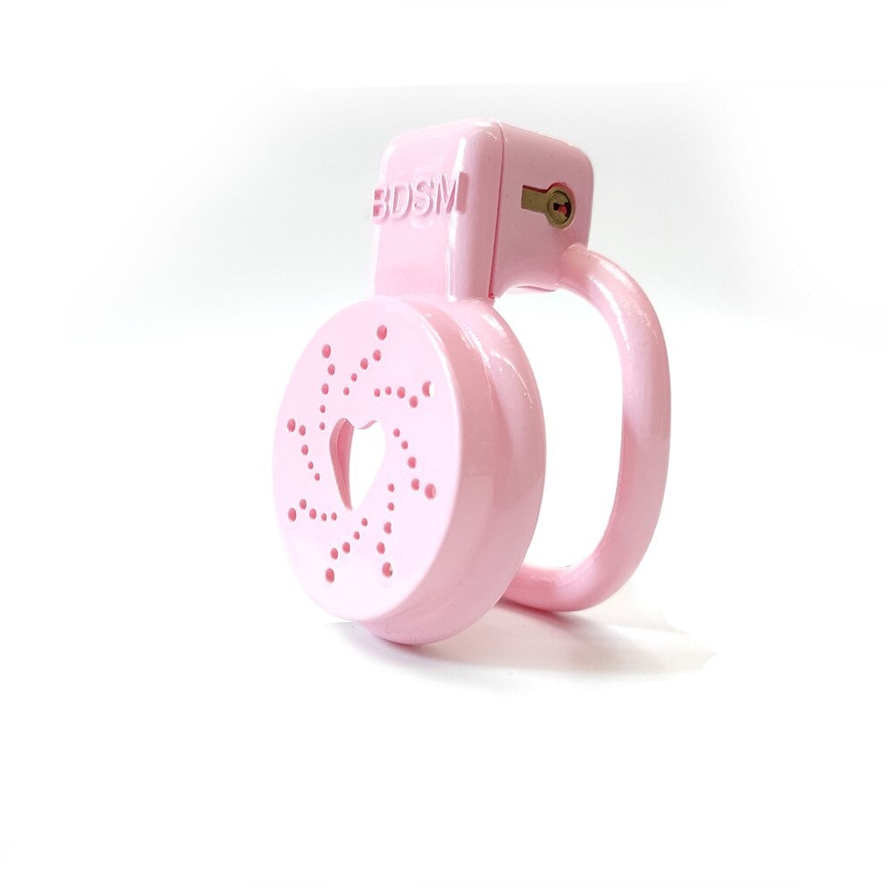 Pink Flat Chastity Cage For Sissy BDSM Play - SpikedChastity