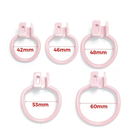 Pink Flat Chastity Cage For Sissy BDSM Play - SpikedChastity