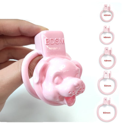 Cute Dog Pink Chastity Cage - SpikedChastity