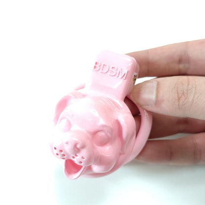 Cute Dog Pink Chastity Cage - SpikedChastity