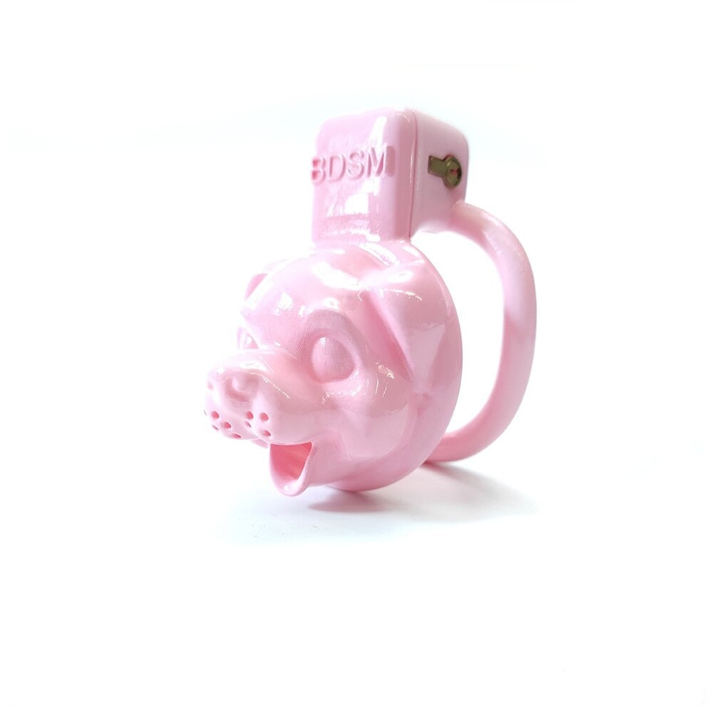 Cute Dog Pink Chastity Cage - SpikedChastity