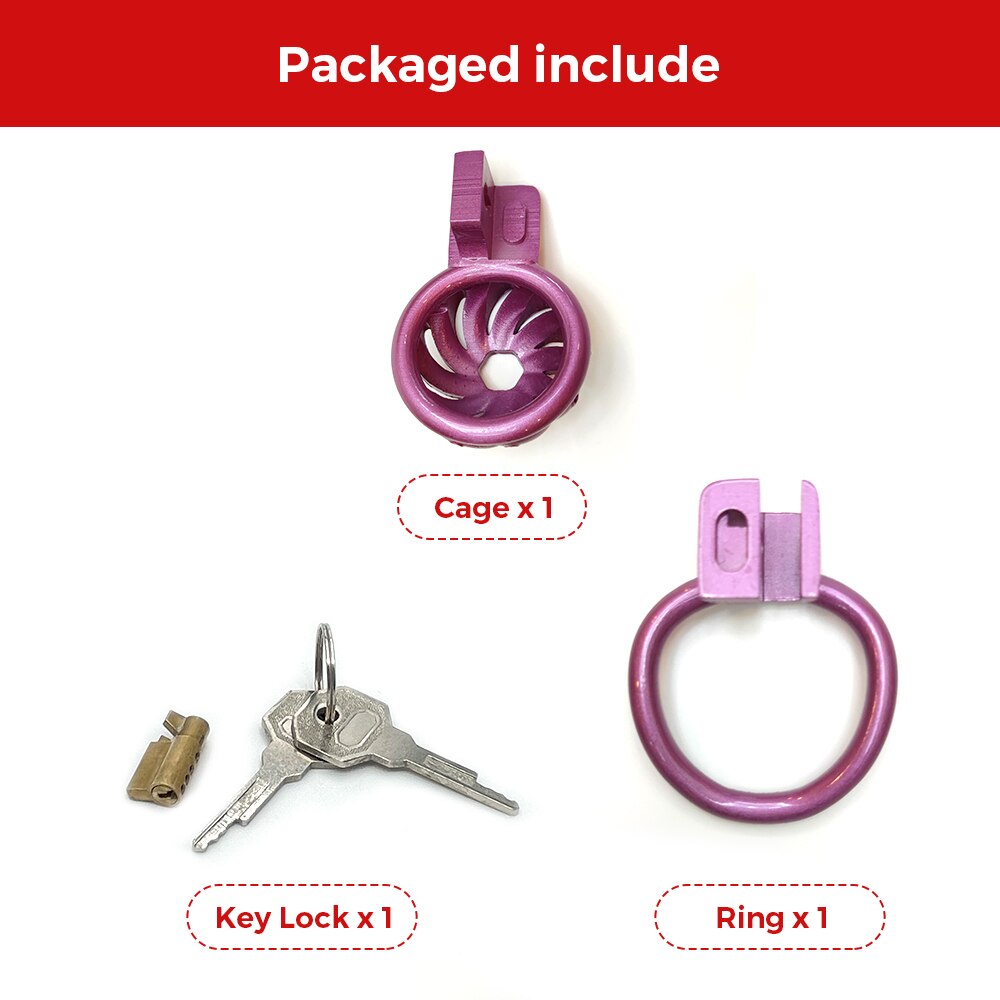 Purple Flower Small Chastity Cage - SpikedChastity