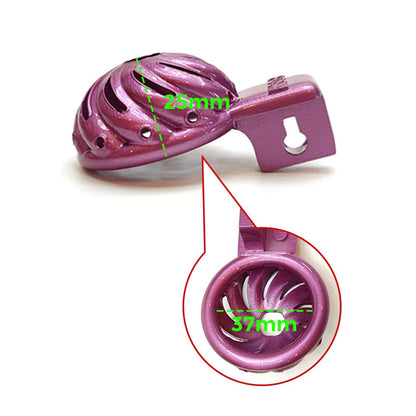 Purple Flower Small Chastity Cage - SpikedChastity