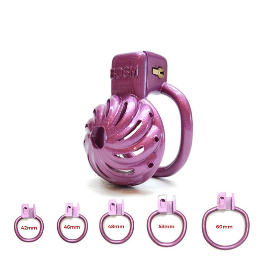 Purple Flower Small Chastity Cage - SpikedChastity