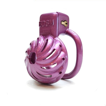 Purple Flower Small Chastity Cage - SpikedChastity