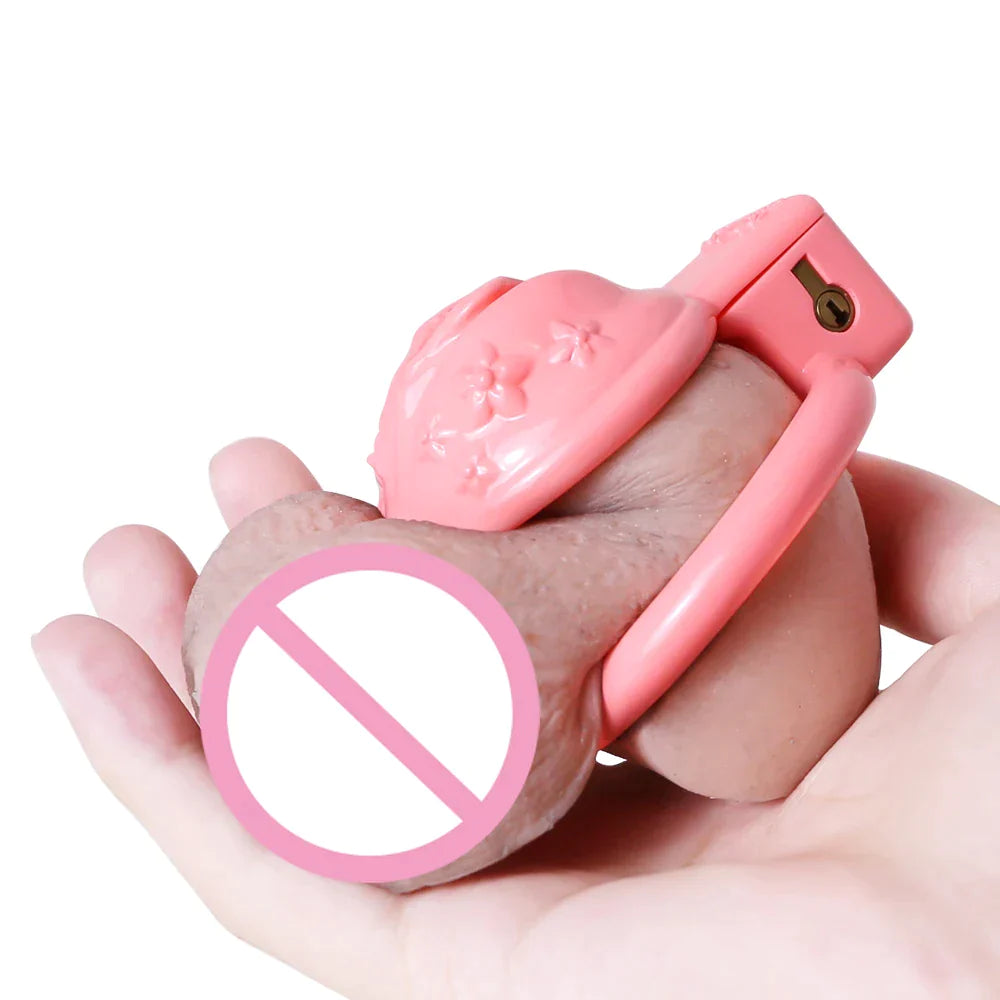 Pink Clit Chastity Cage For Sissy - SpikedChastity