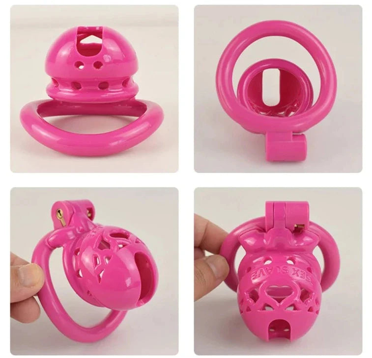 5 Colors Small Plastic Chastity Cage with 4 Sizes Penis Rings Sex Slave BDSM Toy Chastity Device