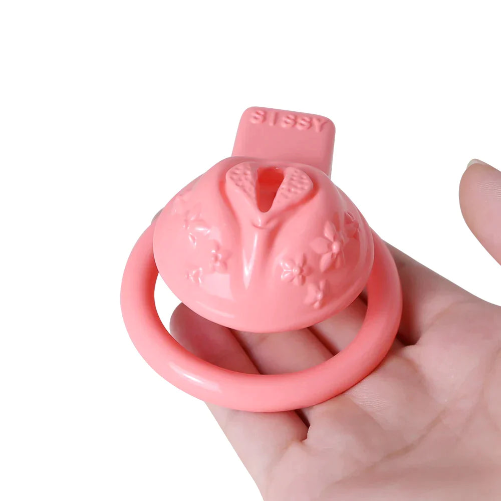 Pink Clit Chastity Cage For Sissy - SpikedChastity