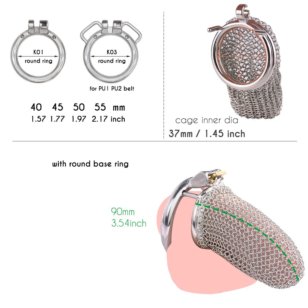 NEW Soft Metal Chastity Cage for Men Hollow Mesh Penis Sleeve - InvertedChastity