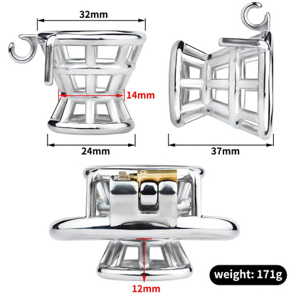 Metal Negative Chastity Cage For Men - SpikedChastity