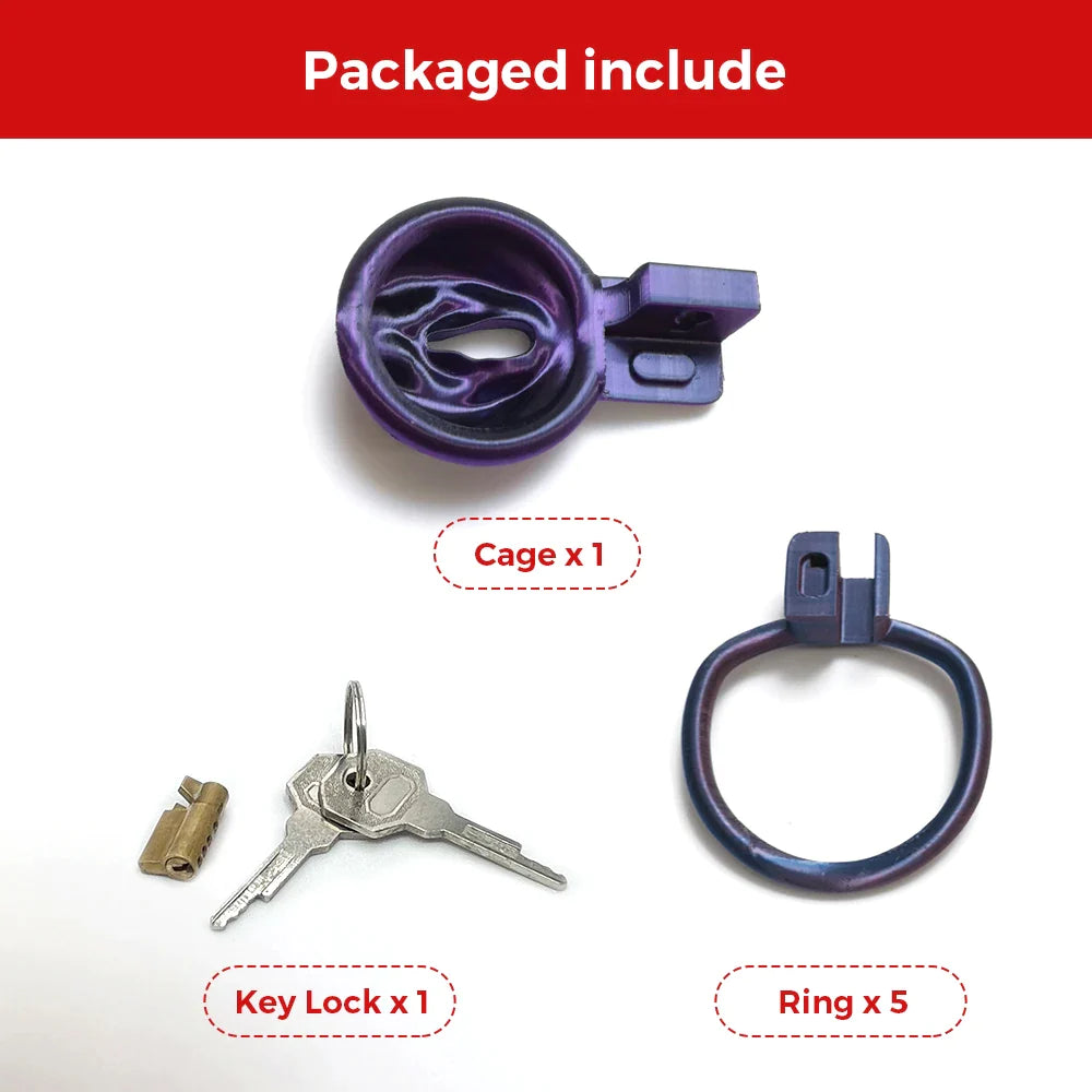 Purple Laser Vaginal Chastity Cage - SpikedChastity