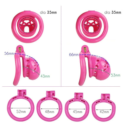 5 Colors Small Plastic Chastity Cage with 4 Sizes Penis Rings Sex Slave BDSM Toy Chastity Device