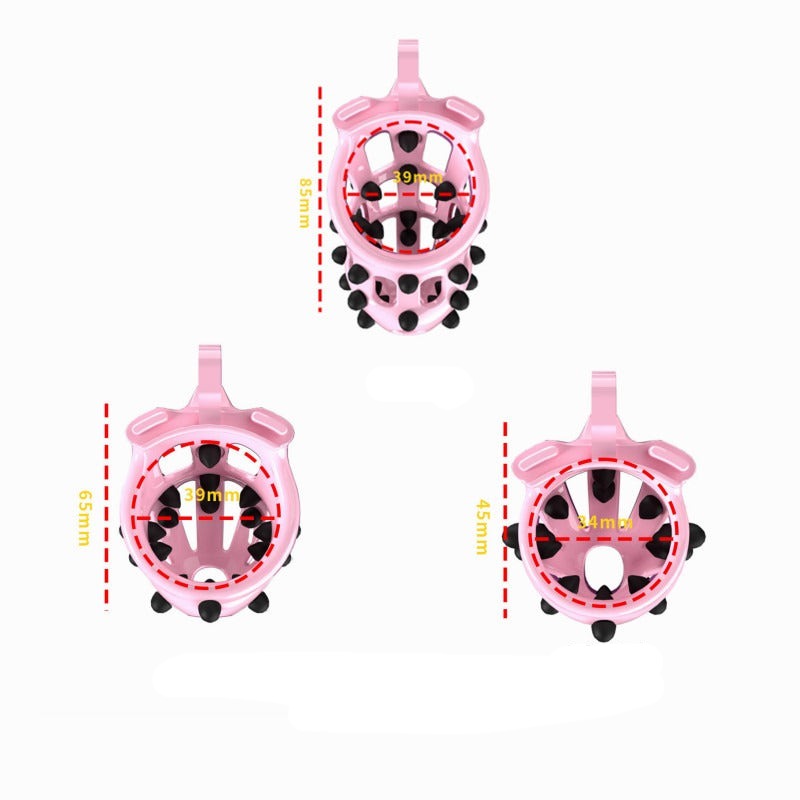 Pink Chastity Cage with Soft Silicone Spikes - SpikedChastity