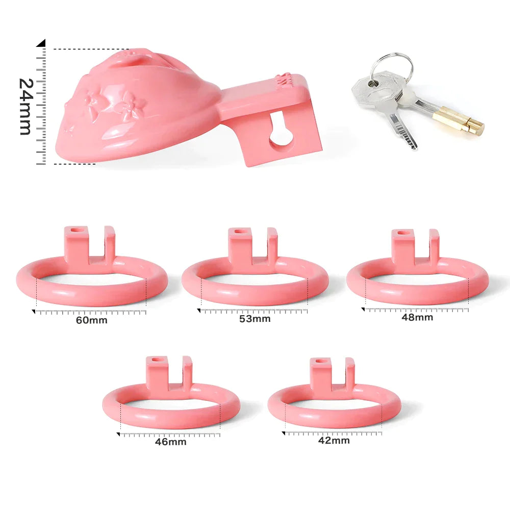 Pink Clit Chastity Cage For Sissy - SpikedChastity