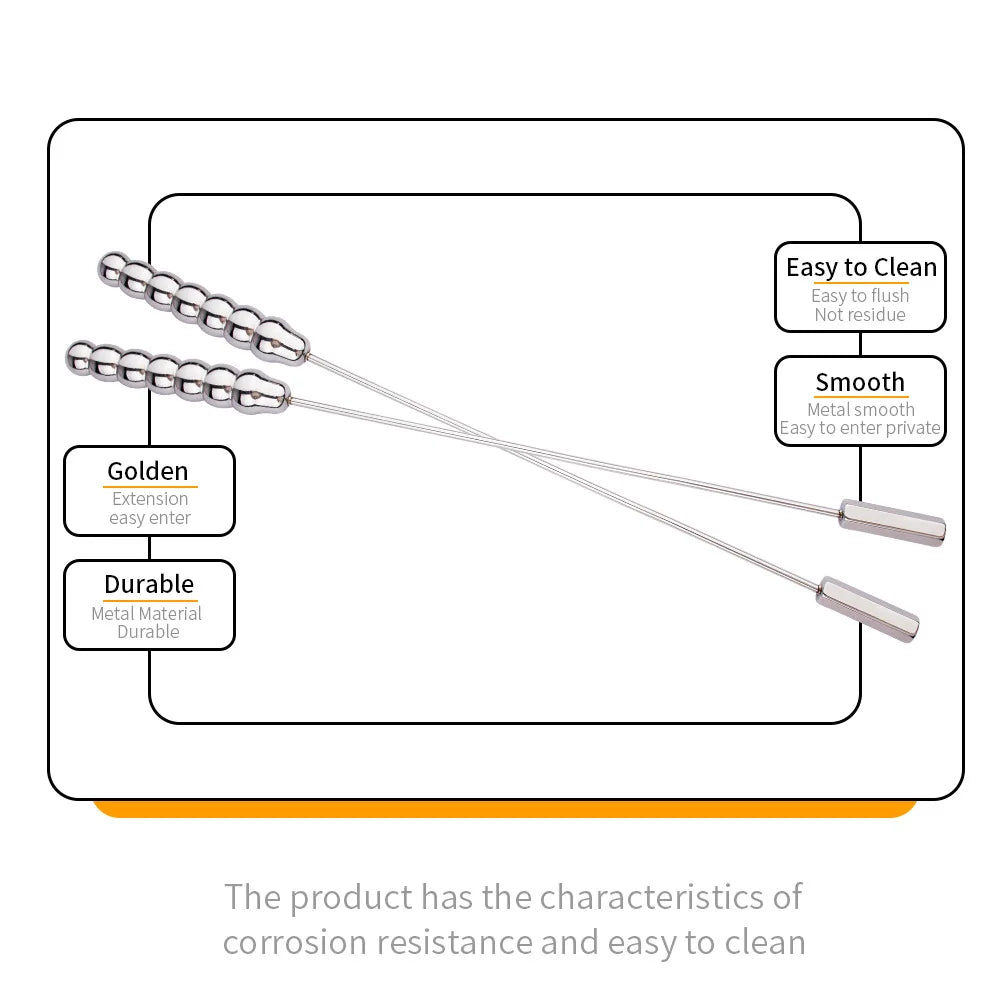Beaded Thread Metal Urethral Sounding Dilator with Handle Stainless Steel Urethral  Catheter Dilator Penis Plug