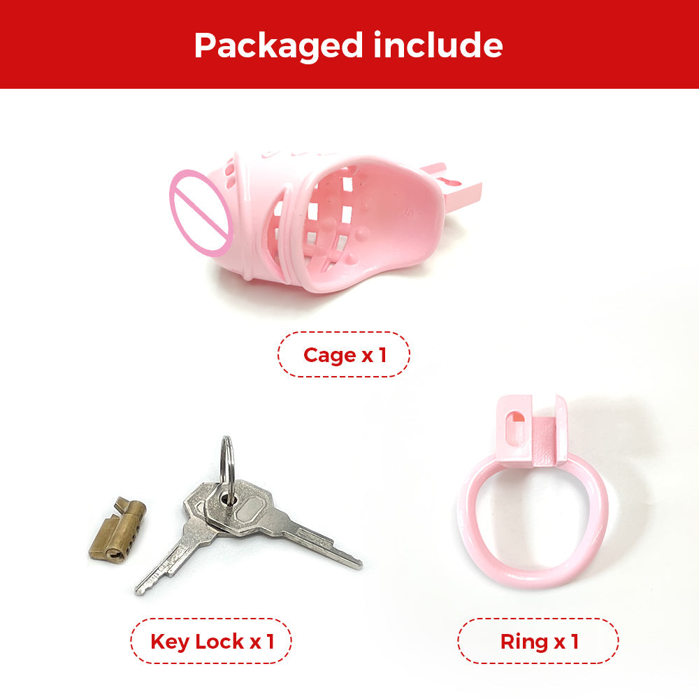 Pink Spiked Clit Chastity Cage from Micro to Large Size - SpikedChastity