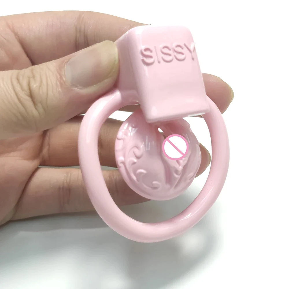 Super Small Sissy Negative Chastity Cage Pink - SpikedChastity