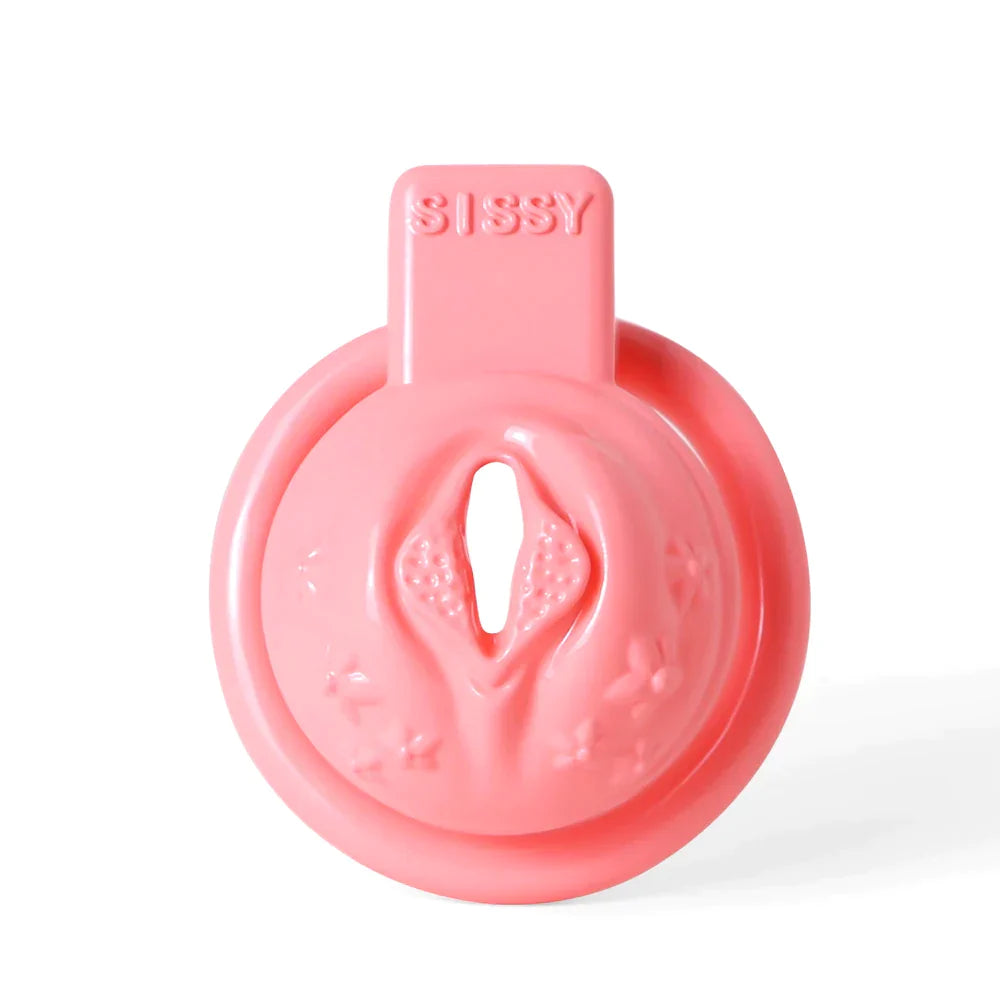 Pink Clit Chastity Cage For Sissy - SpikedChastity