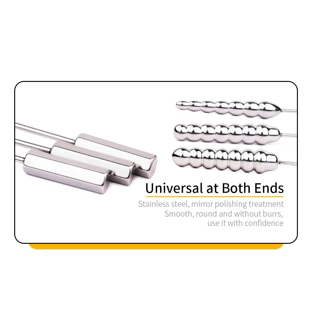 Beaded Thread Metal Urethral Sounding Dilator with Handle Stainless Steel Urethral  Catheter Dilator Penis Plug