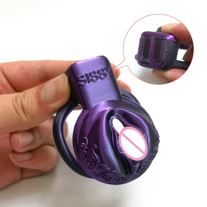 Purple Laser Vaginal Chastity Cage - SpikedChastity