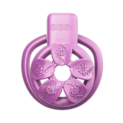 Purple Flower Sissy Chastity Cage - SpikedChastity