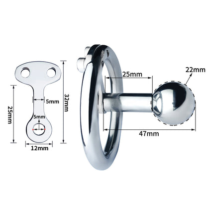 Inverted Chastity Cage with Stainless Steel Ball - SpikedChastity