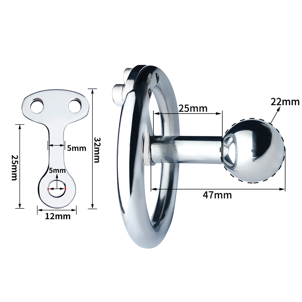 Tiny Flat Inverted Chastity Cage with Silicone Catheter - SpikedChastity