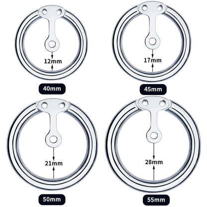 Tiny Flat Inverted Chastity Cage with Silicone Catheter - SpikedChastity