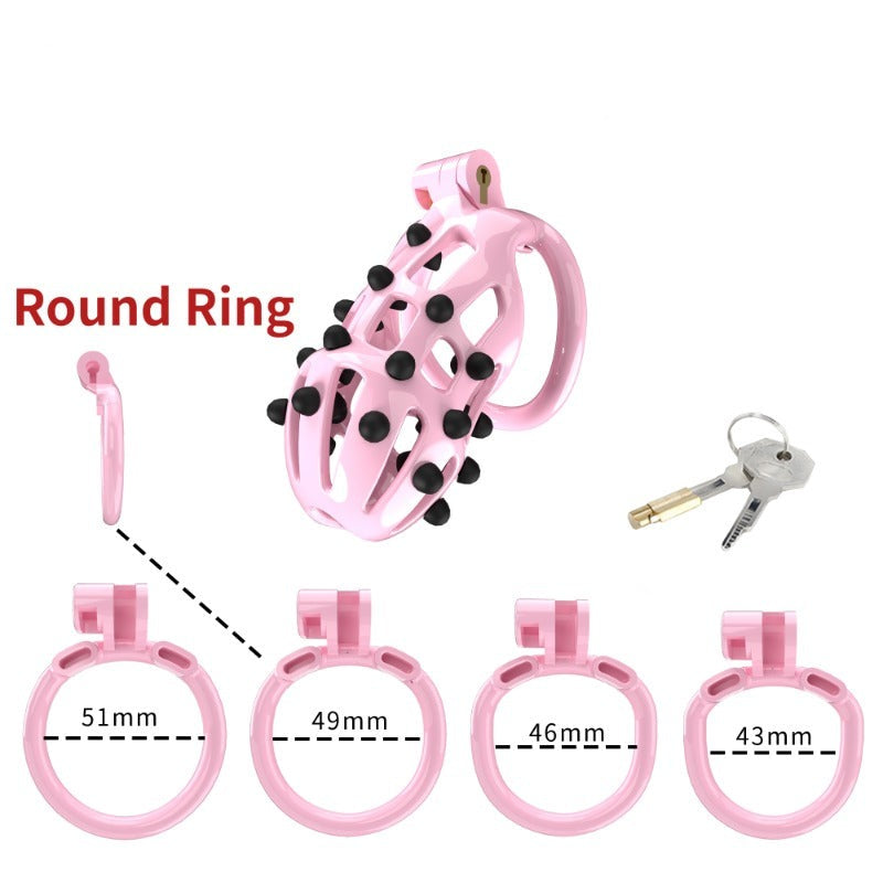 Pink Chastity Cage with Soft Silicone Spikes - SpikedChastity