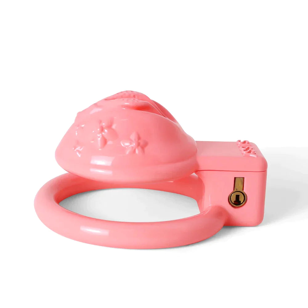 Pink Clit Chastity Cage For Sissy - SpikedChastity