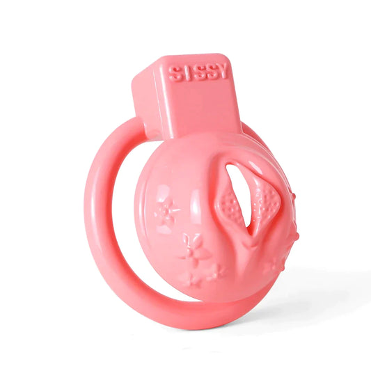 Pink Clit Chastity Cage For Sissy - SpikedChastity