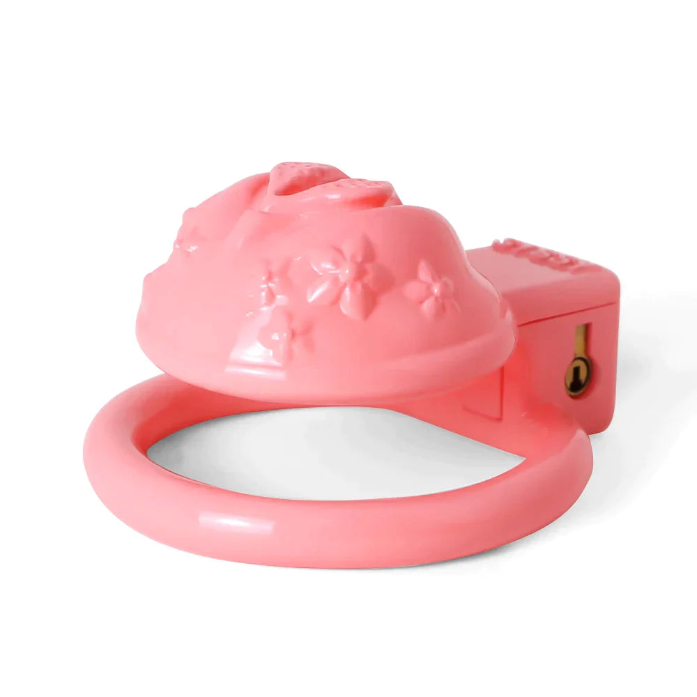 Pink Clit Chastity Cage For Sissy - SpikedChastity