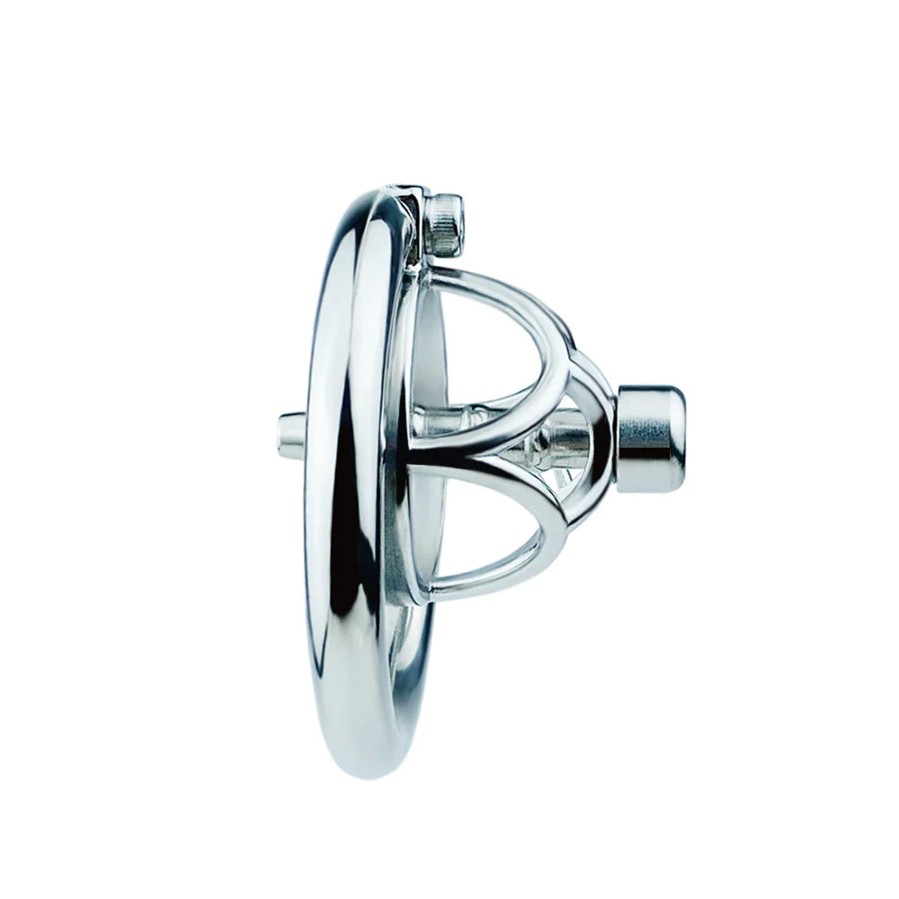 Tiny Metal Chastity Cage with Catheter - SpikedChastity