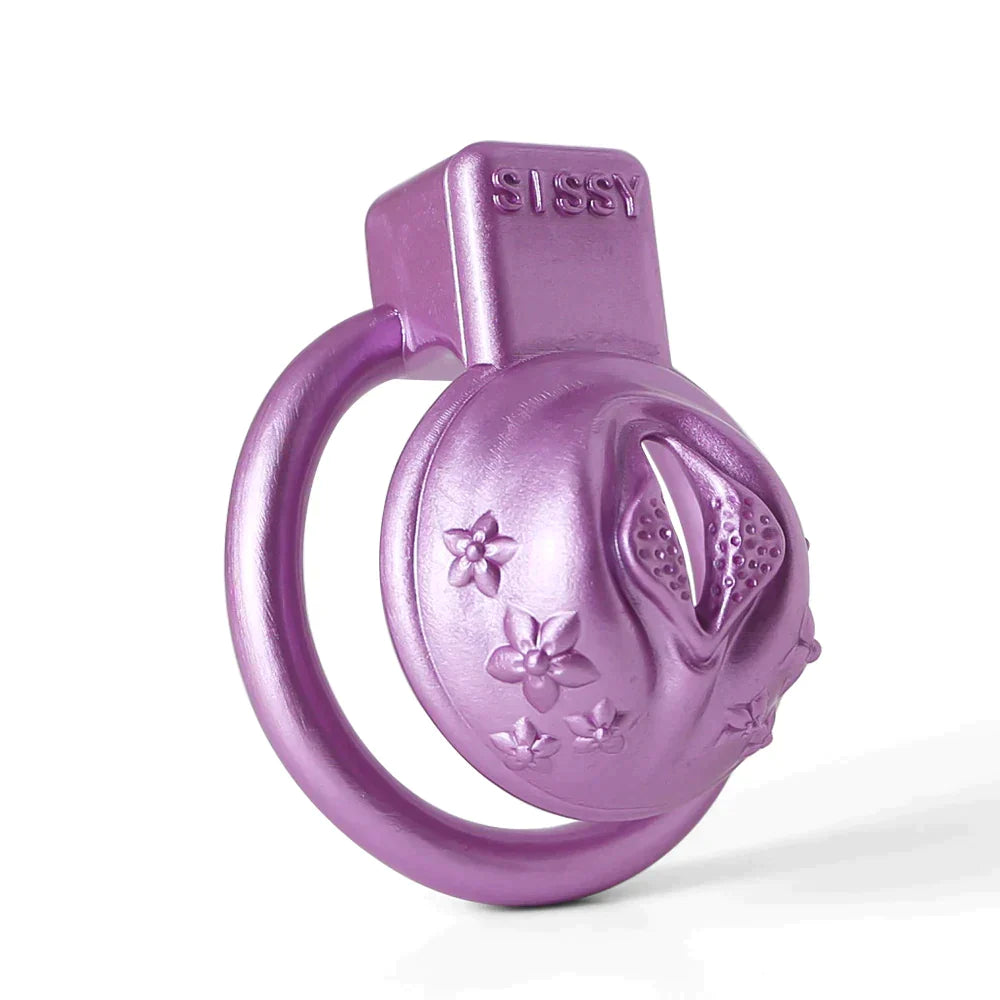 Purple Clit Chastity Cage For Sissy - SpikedChastity