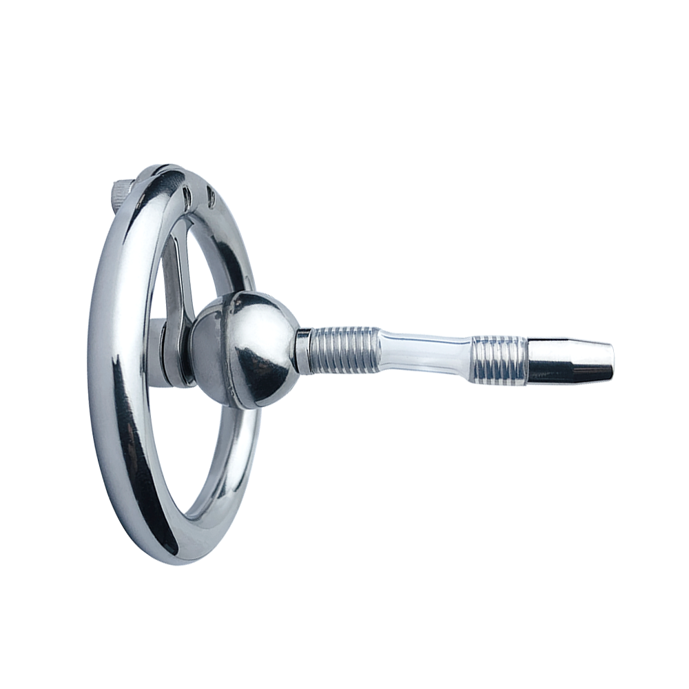 Tiny Flat Inverted Chastity Cage with Metal Ball Cylinder - SpikedChastity