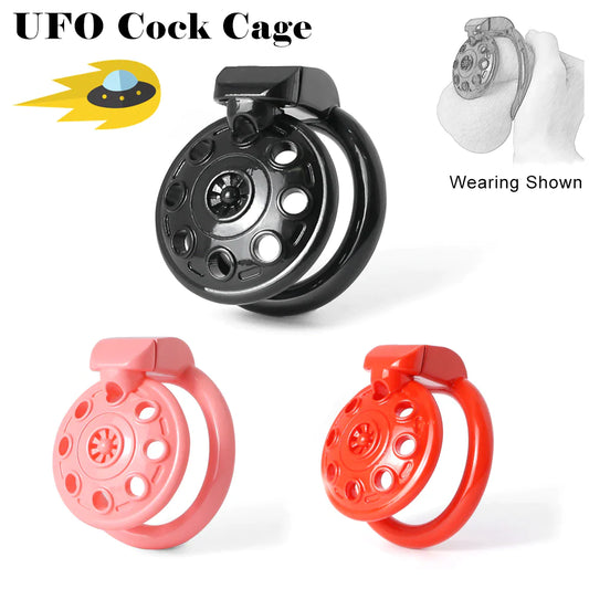 3D Printed UFO Small Flat Chastity Cage - SpikedChastity