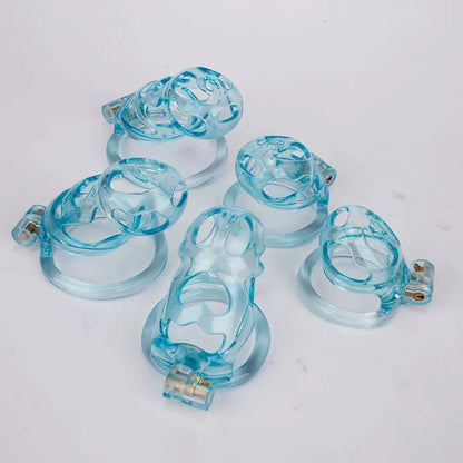 3D Printed Ice Blue Cobra Chastity Cage - SpikedChastity