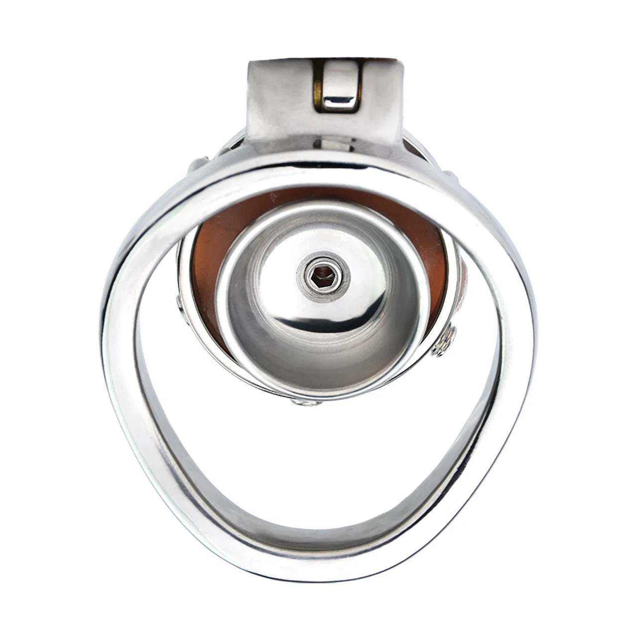 Vagina Shape Sissy Metal Chastity Cage with Urinal Hole - InvertedChastity