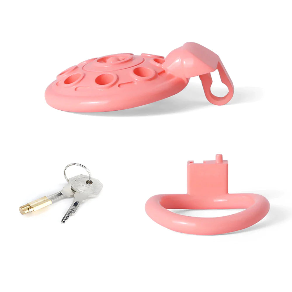 3D Printed UFO Small Flat Chastity Cage - SpikedChastity