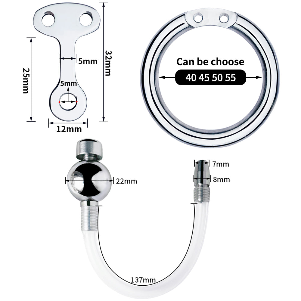 Inverted Chastity Cage with Stainless Steel Ball - SpikedChastity