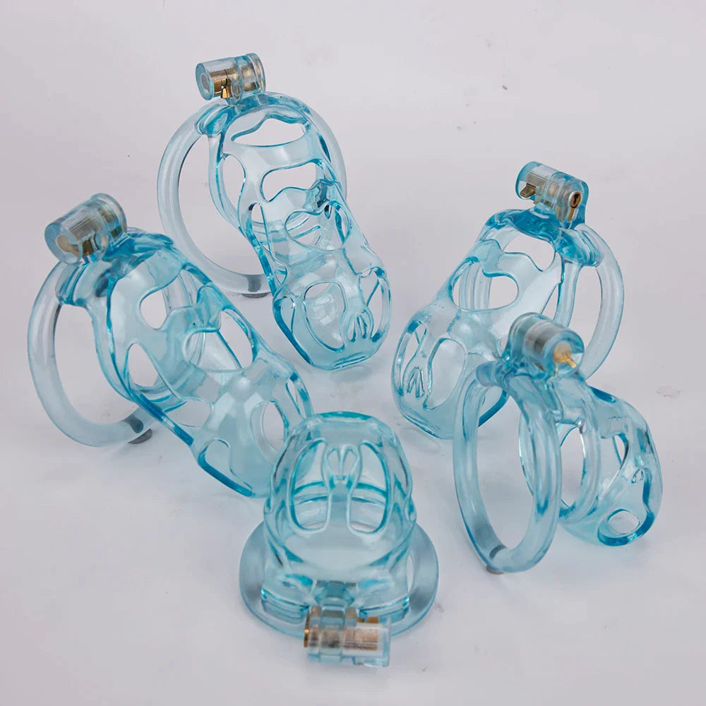 3D Printed Ice Blue Cobra Chastity Cage - SpikedChastity