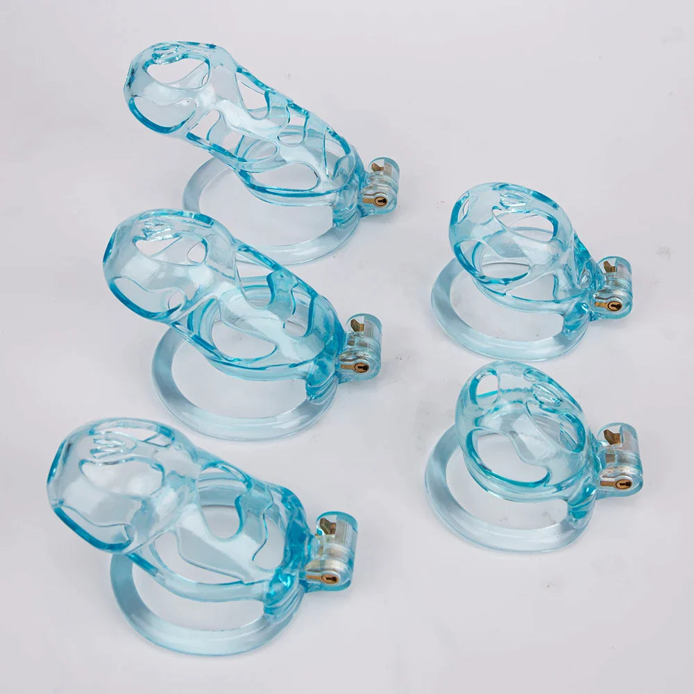 3D Printed Ice Blue Cobra Chastity Cage - SpikedChastity