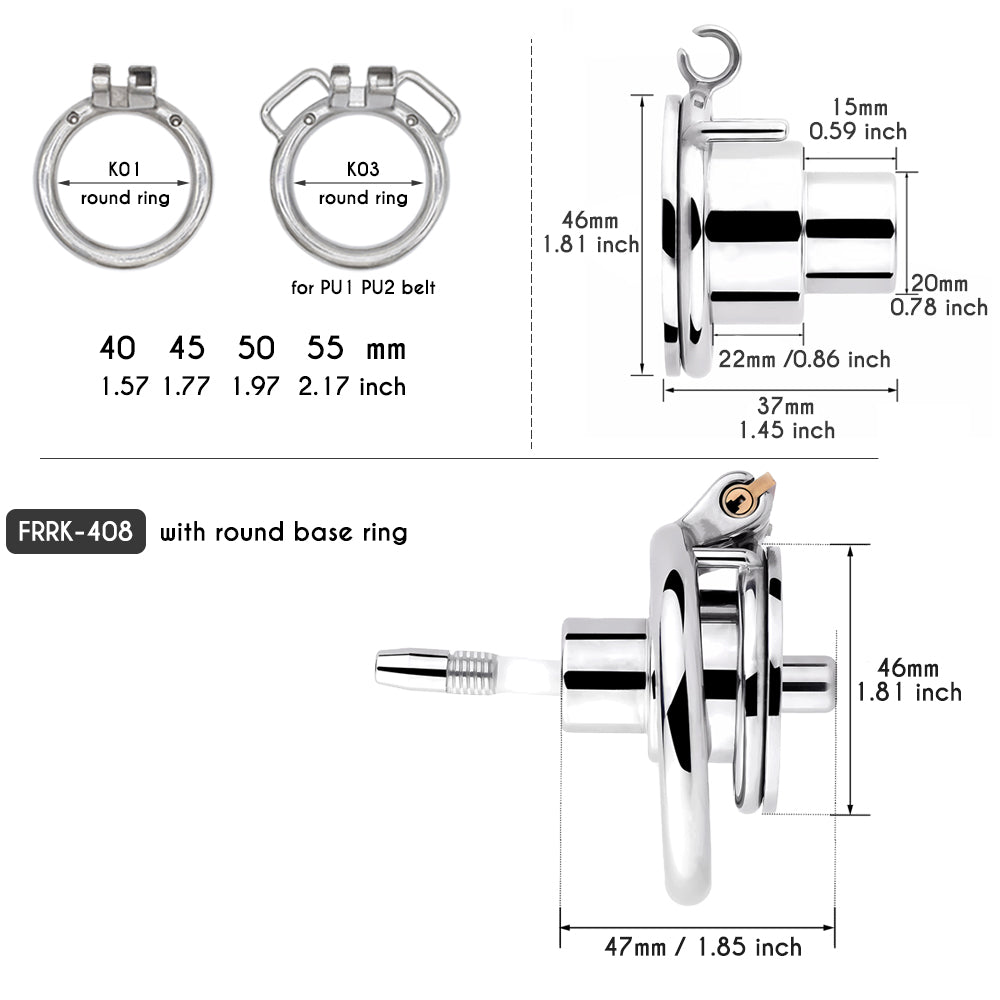 Metal Inverted Chastity Cage with Silicone Catheter - SpikedChastity