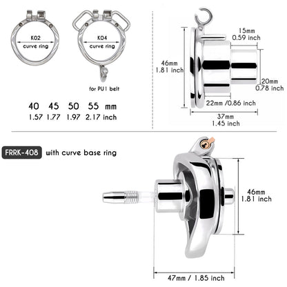 Metal Inverted Chastity Cage with Silicone Catheter - SpikedChastity